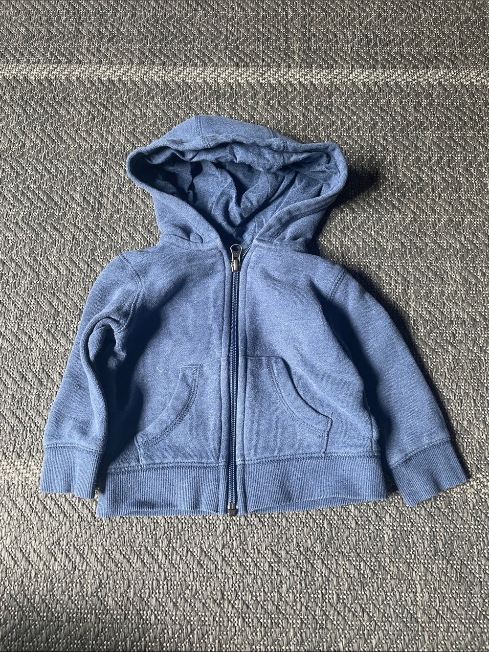 Kids Classic Blue Zip-Up Hoodie with Hood